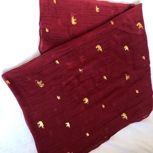 New Alabama scarf with gold elephants